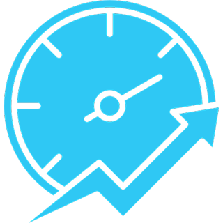 Speedometer with upward arrow