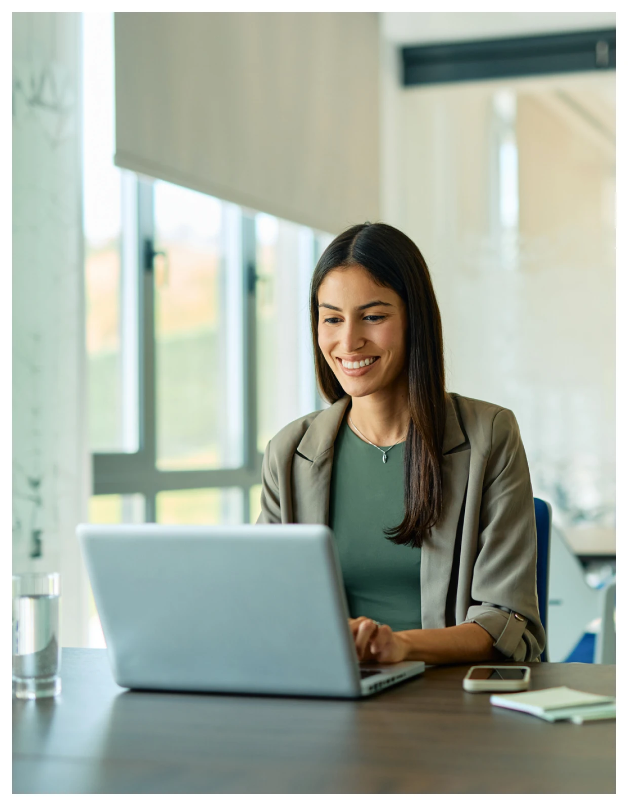 Professional woman working on laptop